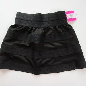 Black Banded Striped Shiny Dressy Skirt NWT